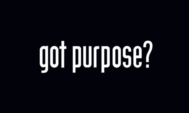 The text "got purpose" with a black background