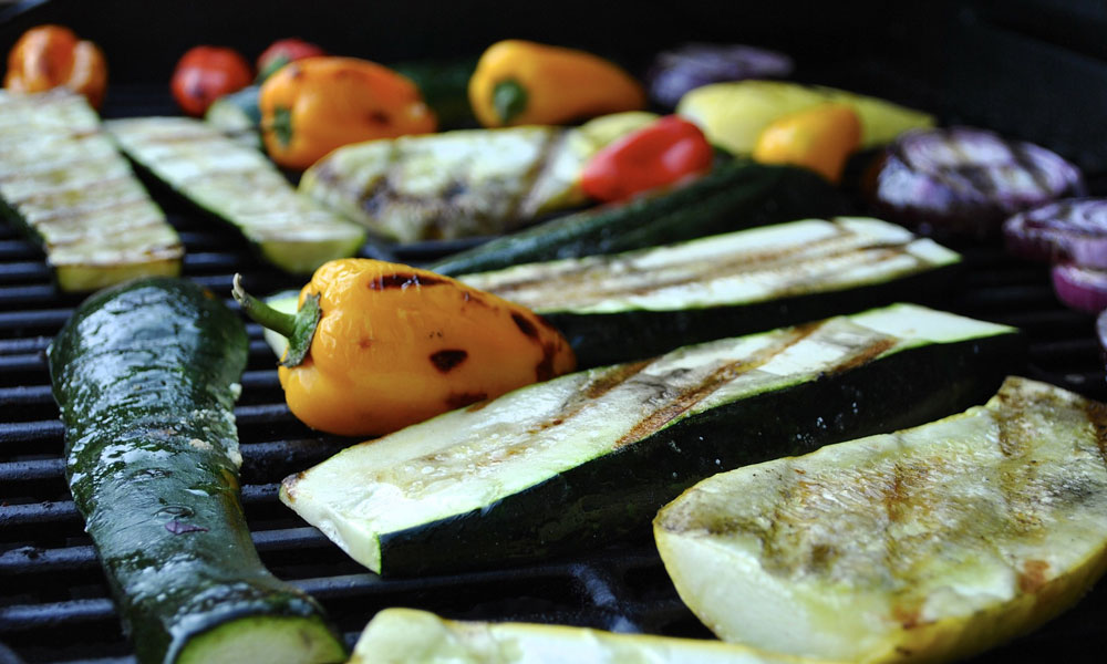 vegetables grilling during a summer festival