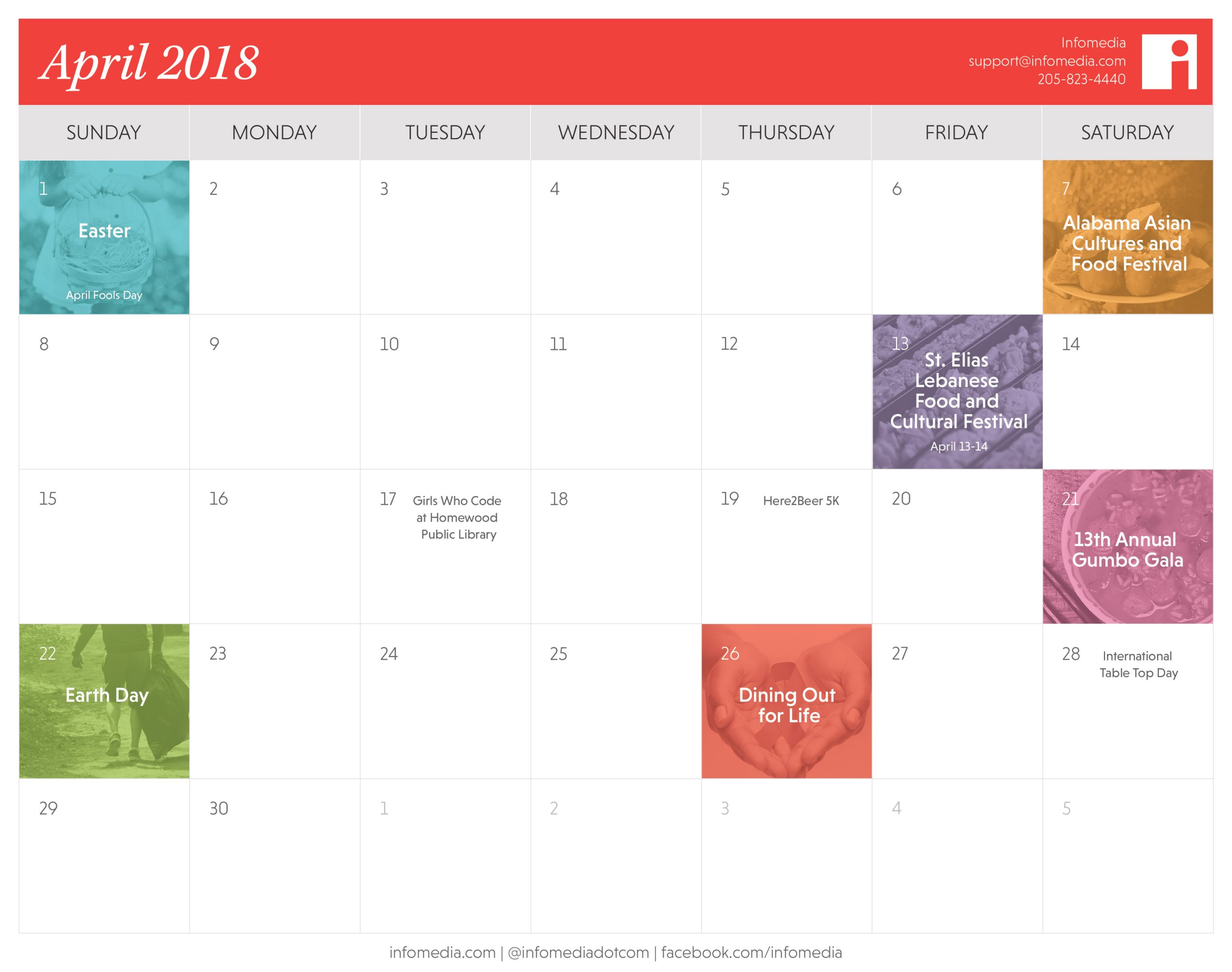 What's Happening in Birmingham this April 2018? Find out with Our Free  Calendar - Infomedia