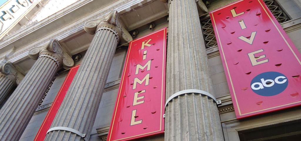 Banners on a building for Jimmy Kimmel