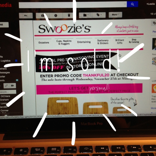A computer screen of the admin page of WordPress for "Swoozie's" website