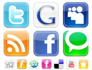 Multiple Logos of social medias