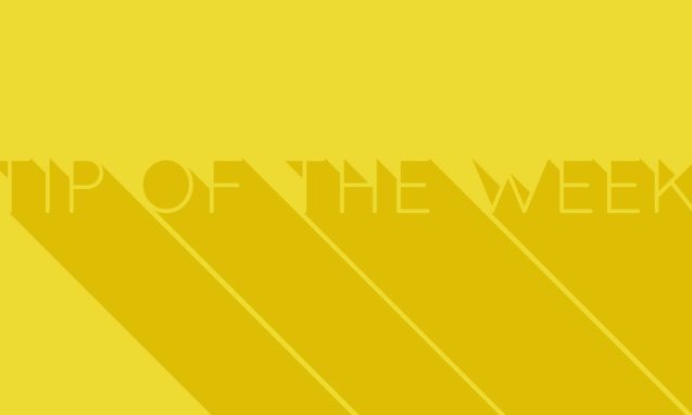 A yellow graphic for "Tip of the Week"