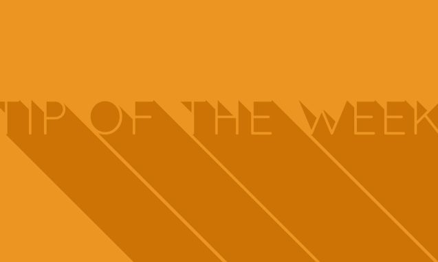 An orange graphic for "Tip of the Week"